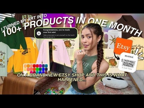 I Turned My Art Into 100+ Products In ONE MONTH On Etsy & This Is How Much I Made thumbnail