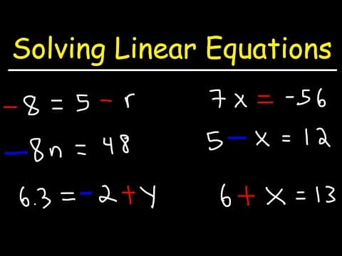 How To Solve Linear Equations In Algebra thumbnail