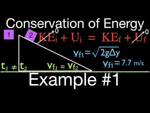 Energy, Work & Power (20 of 31) Conservation of Mechanical Energy, Calculating the Final Velocity thumbnail