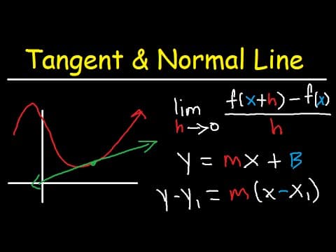 Slope and Equation of Normal & Tangent Line of Curve at Given Point - Calculus Function & Graphs thumbnail