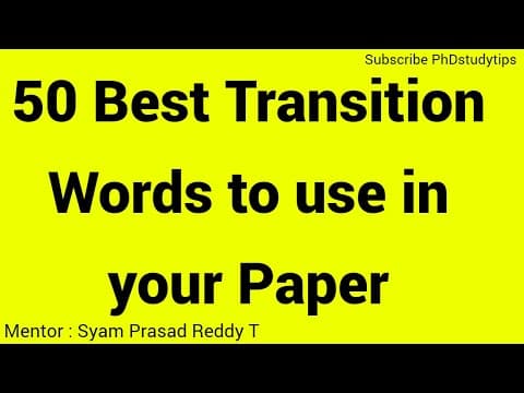 What Are the 50 Best Transitional Words for Research Papers? thumbnail
