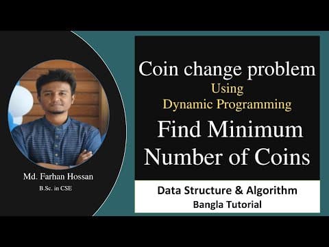 Find Minimum number of coins|Coin change problem|Dynamic Programming|Bangla Tutorial thumbnail
