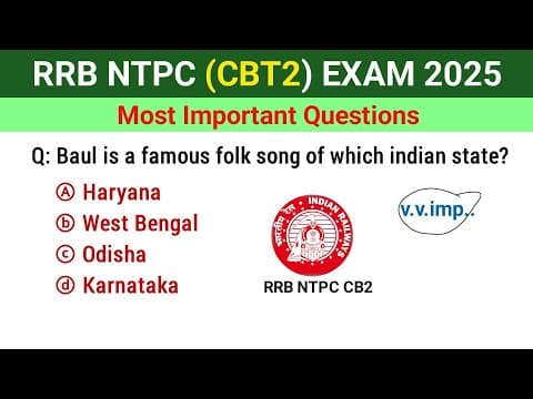 RRB NTPC CBT2 2025 | RRB NTPC CBT2 important GK questions | rrb ntpc cbt2 previous year question thumbnail