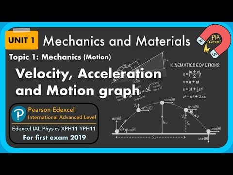 1.1.1 Velocity, Acceleration, Motion Graphs: Unit 1 Mechanics and Materials Edexcel IAL Physics thumbnail