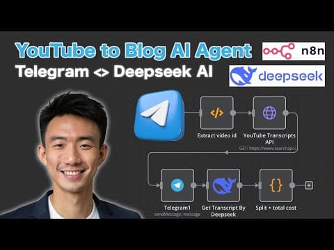 How I Built an AI Agent with DeepSeek AI to Turn YouTube Video into Blog via Telegram (No-Code) thumbnail
