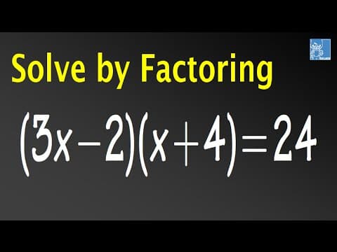 Solve (3x-2)(x+4)=24 thumbnail