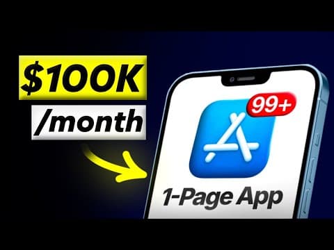 How To Build a $100K “1 PAGE” App With Claude Code thumbnail
