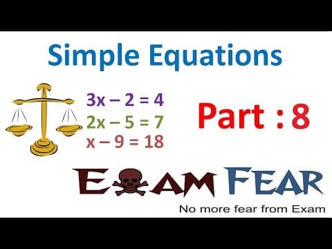 Maths Simple Equation part 8 (Questions 2: Solving Equation) CBSE Class 7  Mathematics VII thumbnail