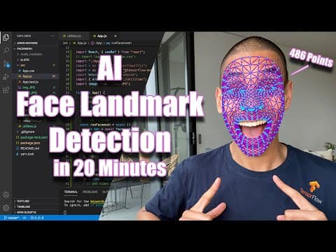Real Time AI Face Landmark Detection in 20 Minutes with Tensorflow.JS and React thumbnail