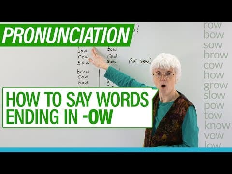 English Pronunciation: How to say words ending with -OW: grow, cow, slow, now... thumbnail