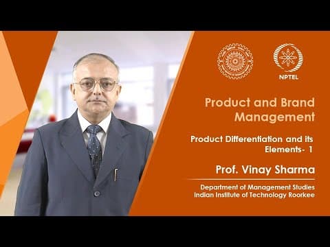 Lecture 09: Product Differentiation and its Elements - 1 thumbnail