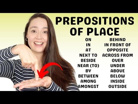 PREPOSITIONS OF PLACE - in, on, at, by, above, over, behind, among, opposite, across, between... thumbnail