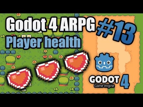 How to make an ARPG in godot 4 #13: Player health 1 | tutorial | zeldalike thumbnail