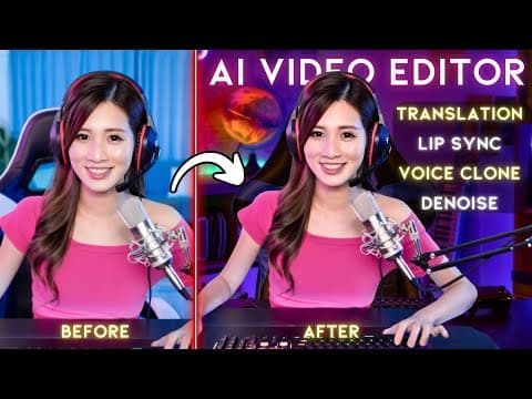 Create Perfect Voiceover Recording with AI Translation, Voice Cloning, Video Denoise, and Lip Sync thumbnail