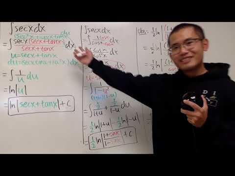 Integral of sec(x) but without that trick! thumbnail