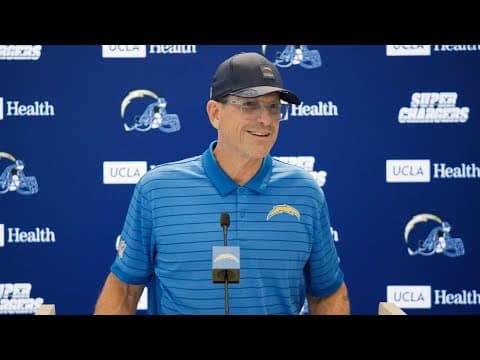 Harbaugh On Hampton & Raiders Prep | LA Chargers thumbnail