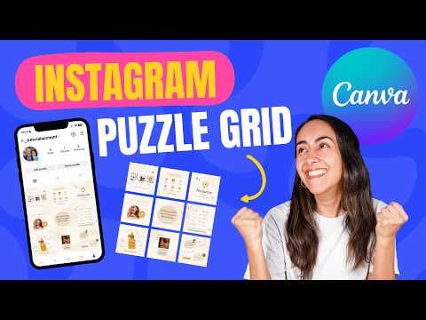 How to make an INSTAGRAM PUZZLE feed with Canva [2024] - FREE, fun and easy! thumbnail