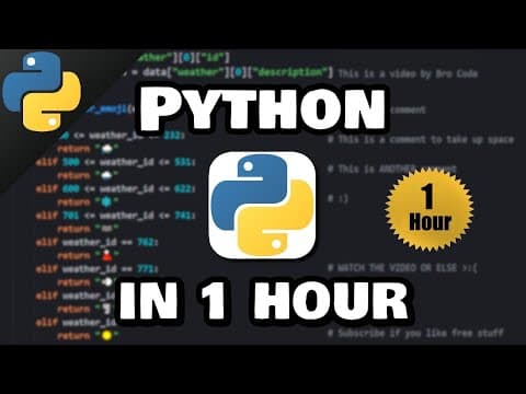 Learn Python in 1 hour! 🐍 thumbnail