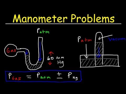 Manometer Pressure Problems, Introduction to Barometers - Measuring Gas & Atmospheric Pressure thumbnail