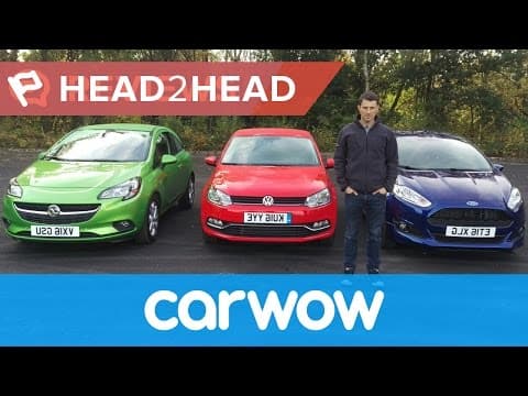 Ford Fiesta vs Volkswagen Polo vs Vauxhall Corsa 2016 review | Head2head thumbnail