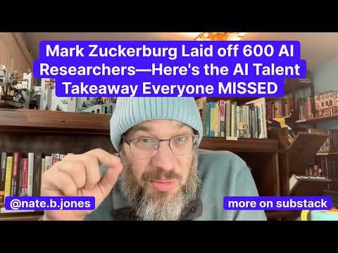 Mark Zuckerburg Laid Off 600 AI Researchers—Here's the AI Talent Takeaway Everyone MISSED thumbnail