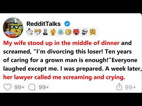 My wife stood up in the middle of dinner and screamed, “I’m divorcing this loser! Ten years... thumbnail