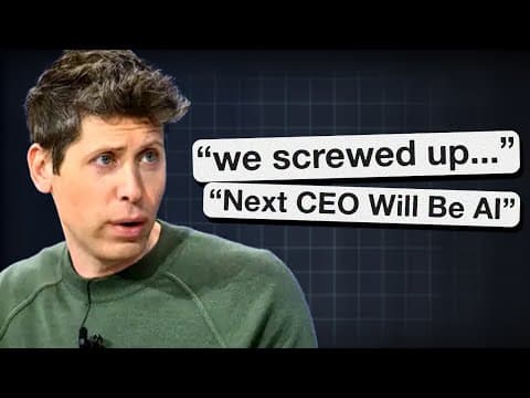 Sam Altman SHOCKS Again: "Next OpenAI CEO Could Be AI" thumbnail