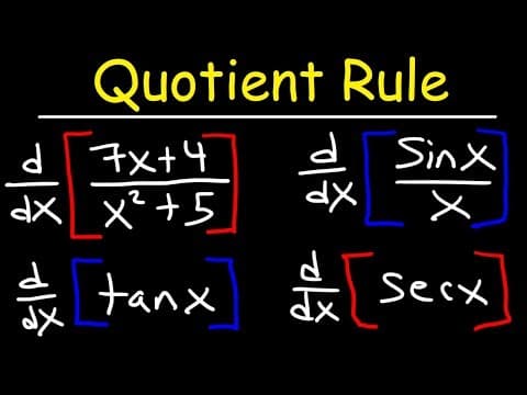 Quotient Rule For Derivatives thumbnail