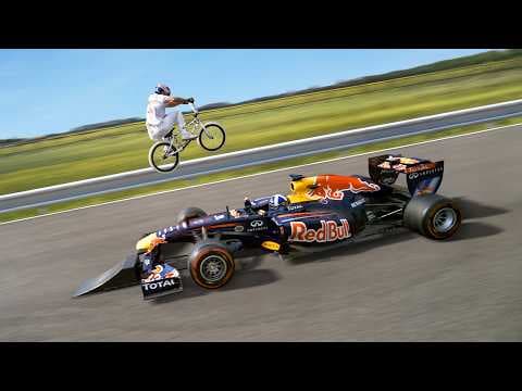 Jumping Over A Moving F1 Car (world first) thumbnail