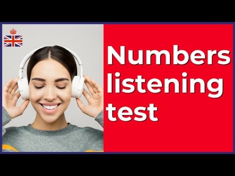 NUMBERS English listening exercise - 25 numbers thumbnail