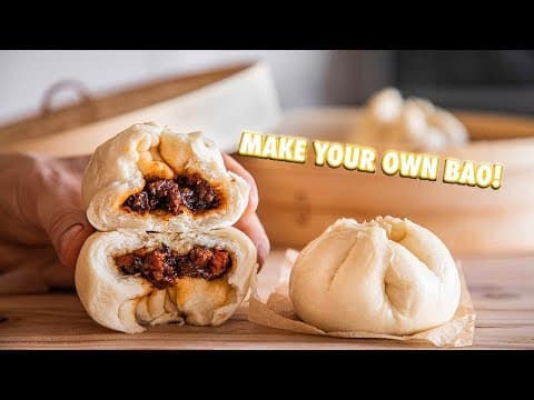 Easy Chinese BBQ Pork Steamed Buns (Bao) thumbnail