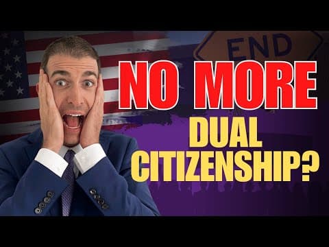 DUAL CITIZENS: You Could LOSE Your Passport! Will US Ban Dual Citizenship? thumbnail