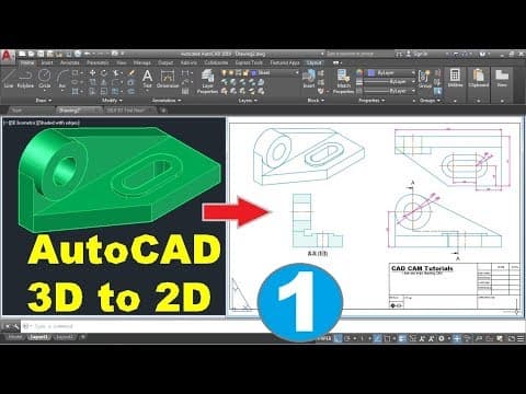 AutoCAD 3D to 2D Conversion Tutorial - Part 1 of 2 thumbnail