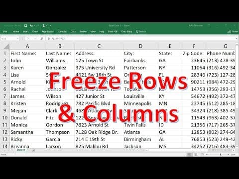 How To Freeze Rows and Columns With Freezepane In Excel thumbnail