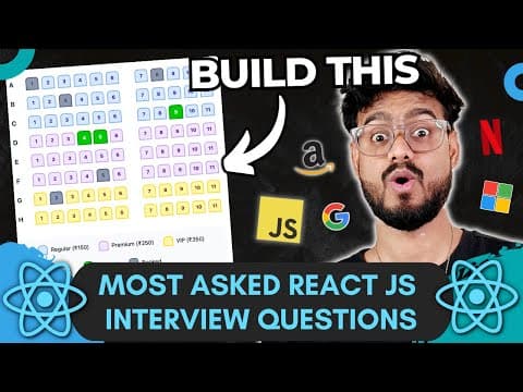 React JS Interview Questions ( Cinema Hall Seat Booking ) - Frontend Machine Coding Interview 🔥🔥 thumbnail