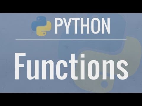 Python Tutorial for Beginners 8: Functions thumbnail