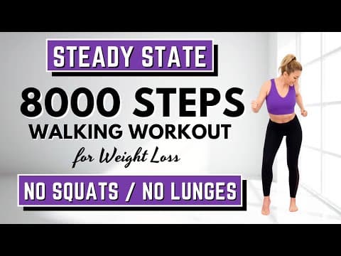 🔥8000 STEPS  WALKING WORKOUT🔥STEADY STATE CARDIO for WEIGHT LOSS🔥LOW INTENSITY🔥KNEE FRIENDLY🔥 thumbnail