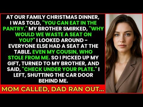 At Our Family Christmas Dinner, I Was Told, “You Can Eat In The Pantry.” My Brother Smirked, “Why... thumbnail