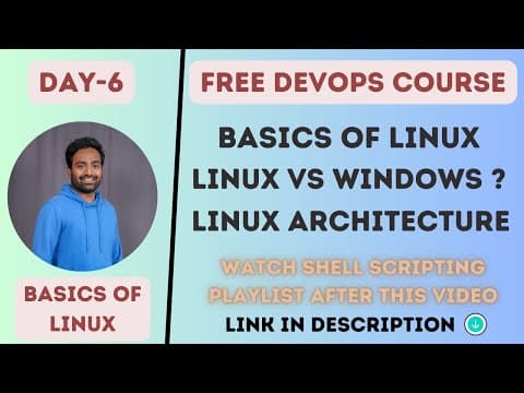 Day-6 | Linux & Shell Scripting | Complete Shell Scripting Playlist| #aws #azure | #devops thumbnail