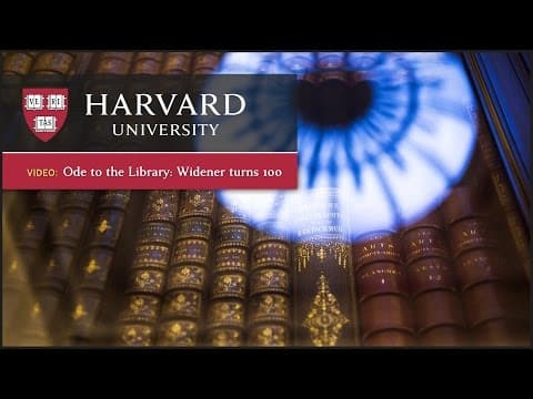 Ode to the Library: Widener Turns 100 thumbnail