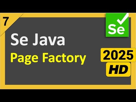 How to use Page Factory in Selenium Automation Framework thumbnail
