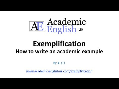 How to write an academic example: exemplification thumbnail
