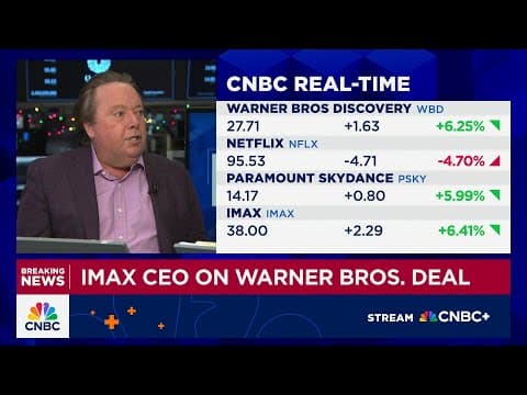 IMAX CEO on Paramount Skydance vs. Netflix battle for WBD: Whoever wins will be good for us thumbnail