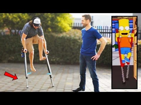 Pogo Stick Stilt Crutches Tested! - feat. Ozzy Man Reviews thumbnail