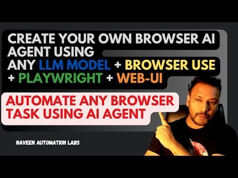 How to create your own Browser AI Agent using any LLM Model + Playwright + Browser-Use + Web-UI thumbnail