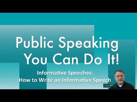 Informative Speeches:  How to Write an Informative Speech thumbnail