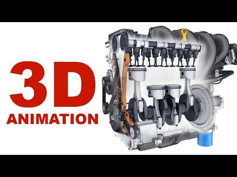 Engine: structure and name of parts / Gradual engine disassembly in 3D animation thumbnail