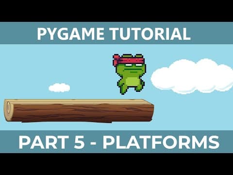 PyGame Endless Vertical Platformer Beginner Tutorial in Python - PART 5 | Platforms thumbnail