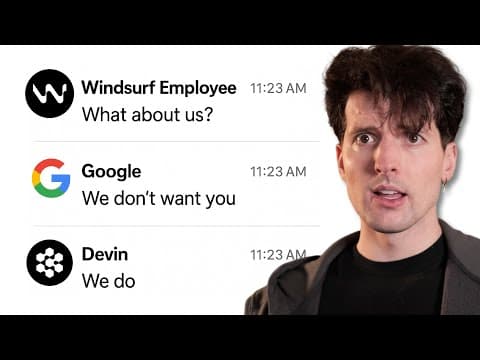 Windsurf just got bought...by Devin?? This is nuts. thumbnail