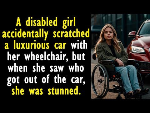 A girl accidentally scratched a luxurious car with her wheelchair, but when she saw who got out... thumbnail
